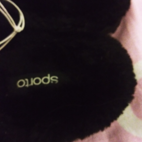NWT Sporto Black Memory Foam Knit Slippers - Picture 9 of 9